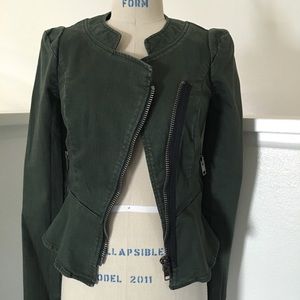 NEW Free people power shoulder denim moto jacket S